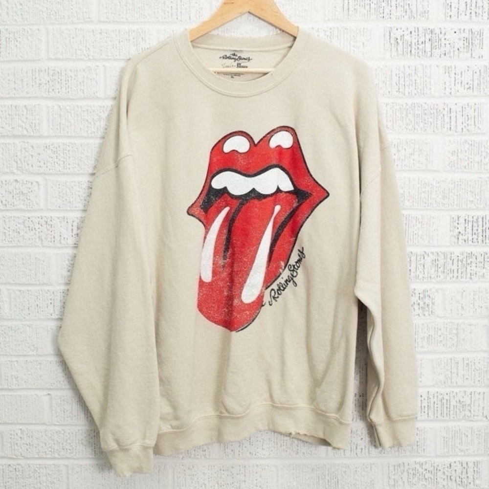NWT Rolling Stones x LivyLu Lick Sand Thrifted Sweatshirt